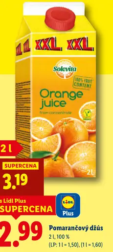 Solevita Orange juice 100 % z koncentrátu