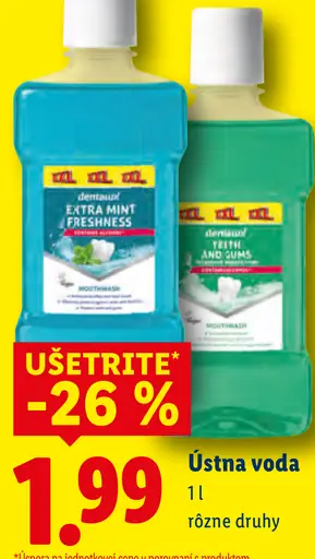 Ústna voda rôzne druhy