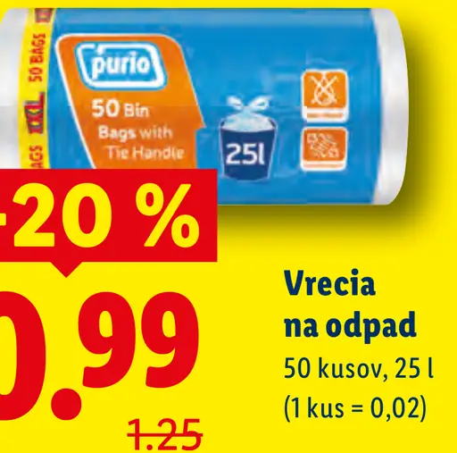 Purio vrecia na odpad 25 l