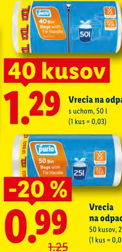 Perfetto vrecia na odpad s uchom 50 l