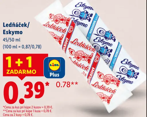 Ledňáček / Eskymo mrazený smotanový nanuk