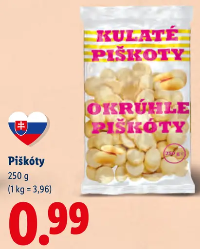 Piškóty okrúhle a kulaté