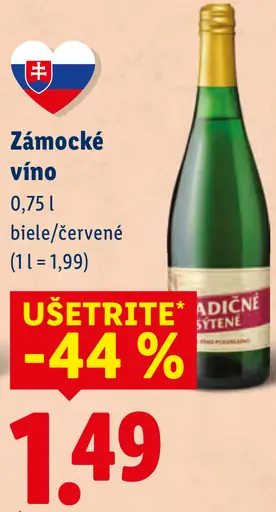 Zámocké víno červené/biele