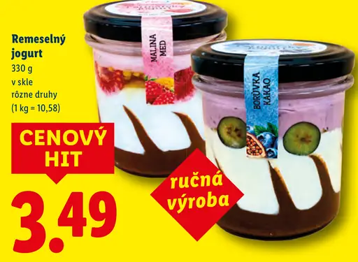 Remeselný jogurt v skle