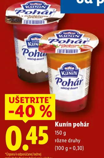 Kunin Mliečny pohár dezert so želé