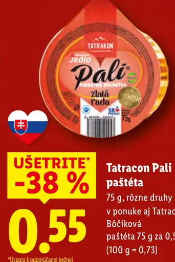 Tatracon Pali paštéta Zlatá rada