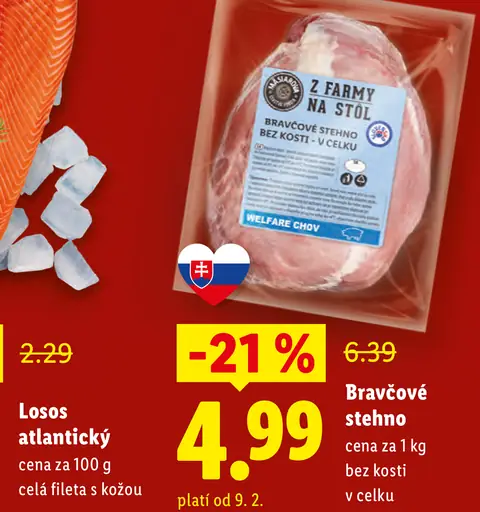 Z farmy na stôl bravčové stehno bez kosti vcelku