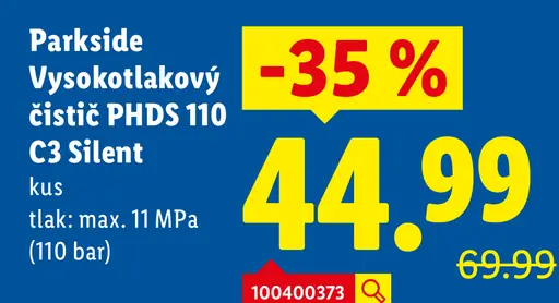 Parkside vysokotlakový čistič PHDS 110 C3 Silent