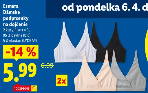 Esmara Dámske podprsenky na dojčenie