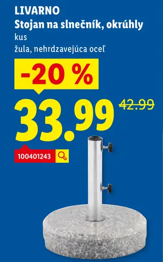 LIVARNO Stojan na slnečník, okrúhly