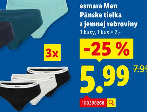 Esmara Men Pánske tielka z jemnej rebroviny