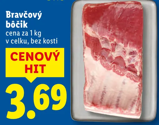 Bravčový bôčik čerstvý bez kosti