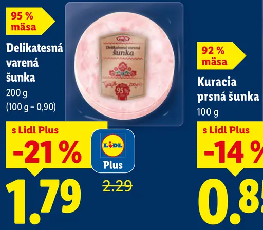Lidl Delikatesná varená šunka