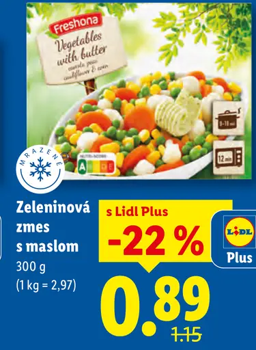 Freshona zeleninová zmes s maslom