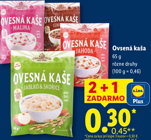 Ovsená kaša rôzne druhy