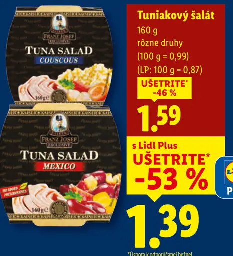 Tuniakový šalát różne druhy