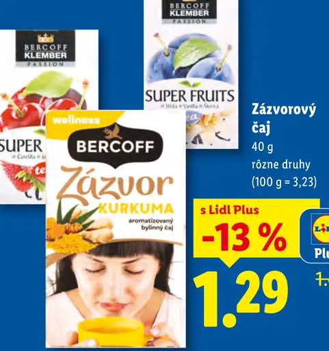 Bercoff Klember zázvorový čaj, rôzne druhy