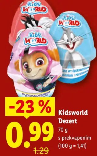 Kidsworld dezert s prekvapením