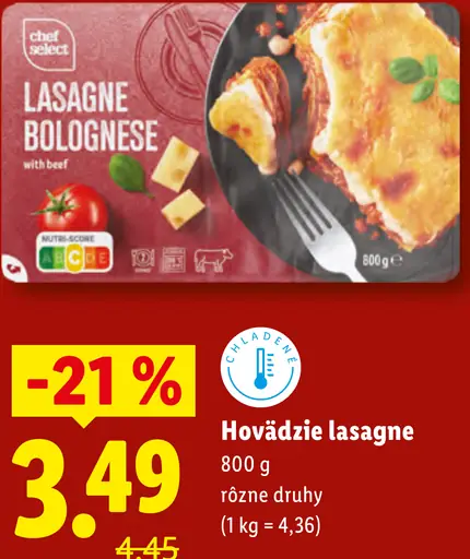 Hovädzie lasagne mrazené