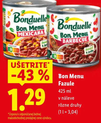 Bonduelle Bon Menu fazule v náleve Barbecue