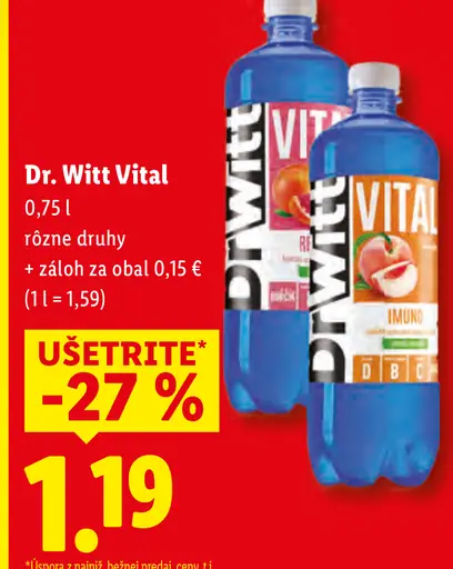Dr. Witt Vital multivitamínový nápoj rôzne druhy