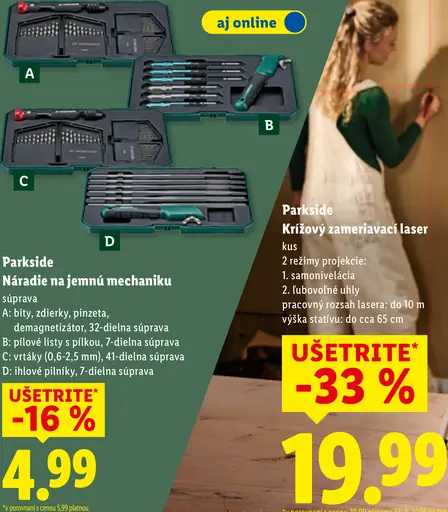 Parkside krížový zameriavací laser