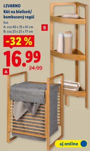 Livarno kôš na bielizeň/bambusový regál