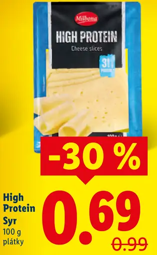 Milbona High Protein Plátkový syr