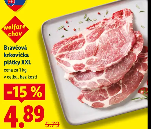 Bravčová krkovička plátky XXL bez kosti