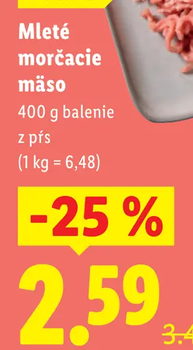 Mleté morčacie mäso 2 % tuku