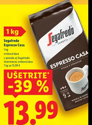 Segafredo Espresso Casa zrnková káva