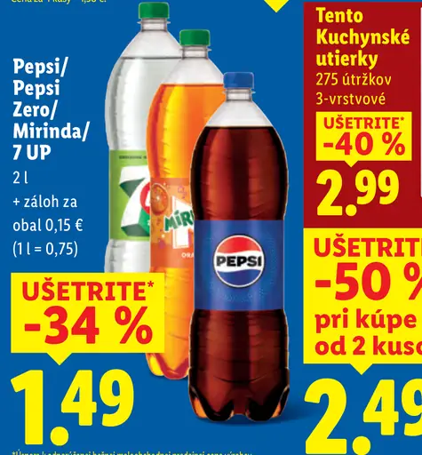 Pepsi / Pepsi Zero / Mirinda / 7UP sýtený nápoj