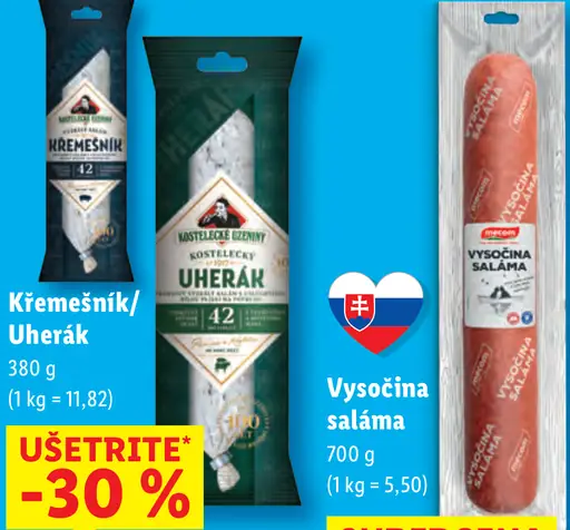 Saláma sušená vzduchom Hermín / Uherský uherák / Křemešník