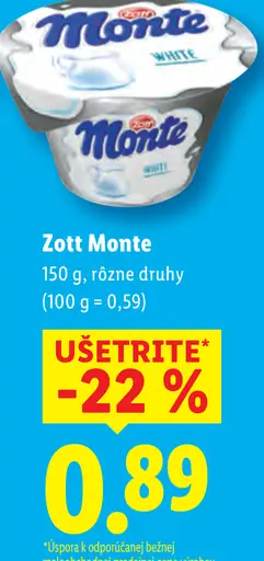 Monte mliečny dezert