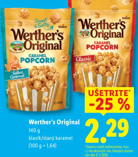 Karamelový popcorn Werther's Original