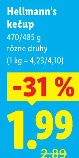 Hellmann’s kečup jemný alebo iné druhy