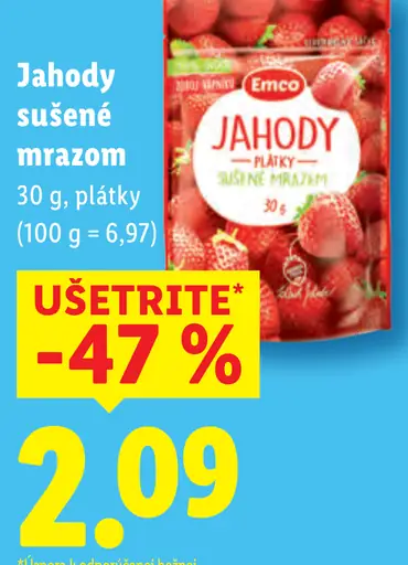 Emco jahody sušené mrazom plátky