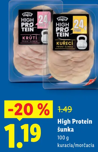 Milbona High Protein šunka kuracia alebo morčacia