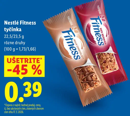 Nestlé Fitness tyčinka rôzne druhy