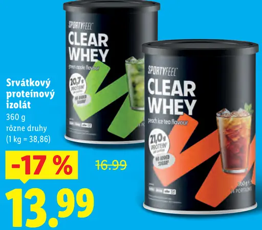 Sportyfeel srvátkový proteínový izolát Clear Whey