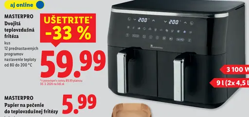 Masterpro dvojitá teplovzdušná fritéza