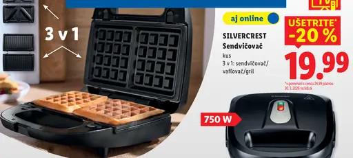Silvercrest sendvičovač/wafflovač/gril 3 v 1