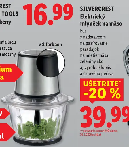 Silvercrest elektrický mlynček na mäso s nadstavcom na pasírovanie a príslušenstvom