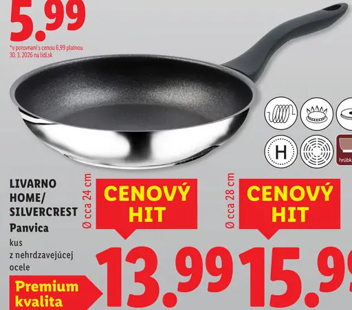 Livarno Home/Silvercrest panvica z nehrdzavejúcej ocele priemer cca 24 cm