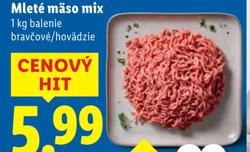 Mleté mäso zmiešané bravčové a hovädzie