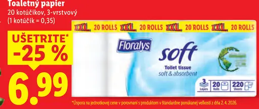 Pilos Floralys soft toaletný papier 3-vrstvový