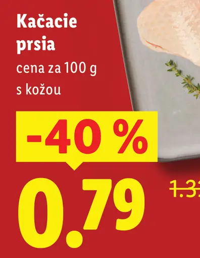 Kačacie prsia s kožou čerstvé mäso