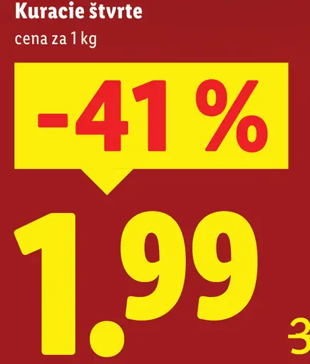 Kuracie štvrte čerstvé balené mäso