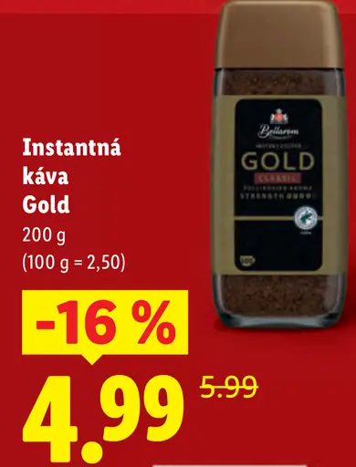 Bellarom Gold instantná káva s pôvodom