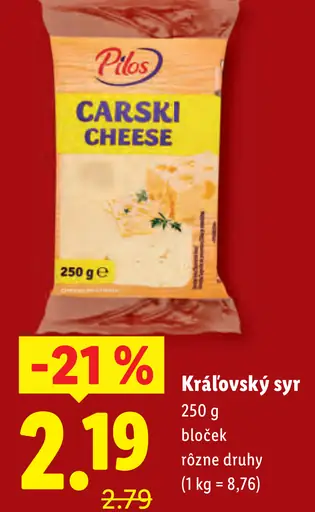 Pilos Kráľovský syr blokček rôzne druhy